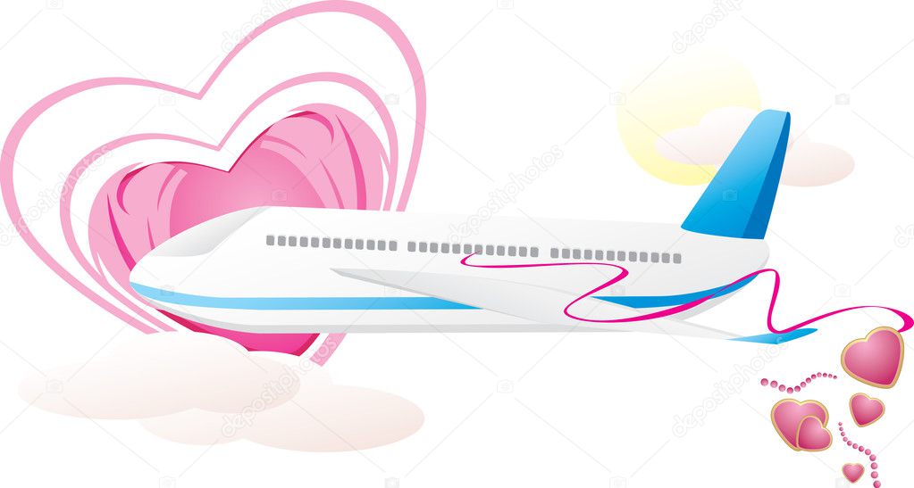 Airplane with hearts