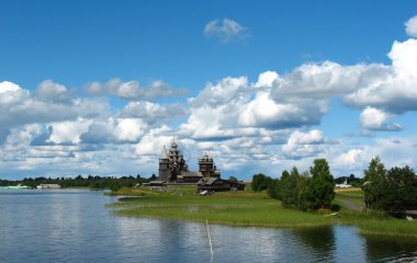 Onega Gölü. kizhi adalar