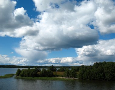 Onega lake. Archipelago of Kizhi. clipart