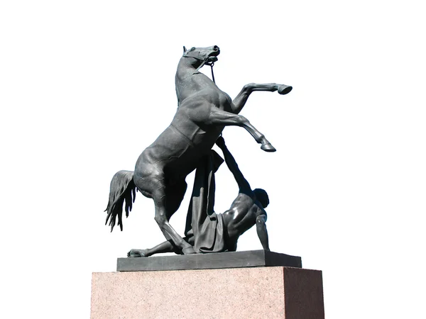 Makrancos ló szobra. elszigetelt Stock Kép