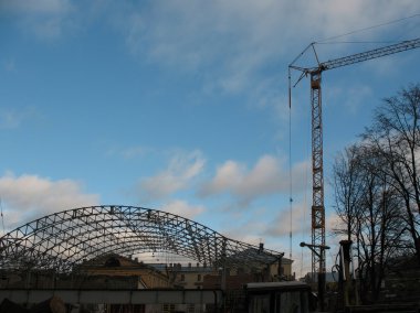 hangar inşaatı. arka ışık