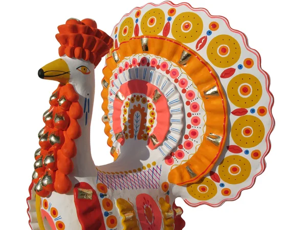 Traditional clay toys. Dymkovo cock — Stock Image Traditional clay toys. Dymkovo cock Royalty Free Stock Images