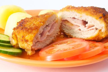 Cordon bleu with potatoes clipart