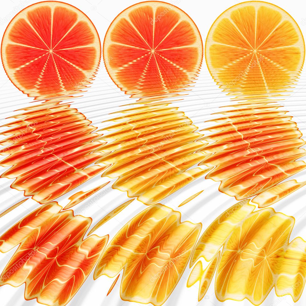 Nine oranges ripples