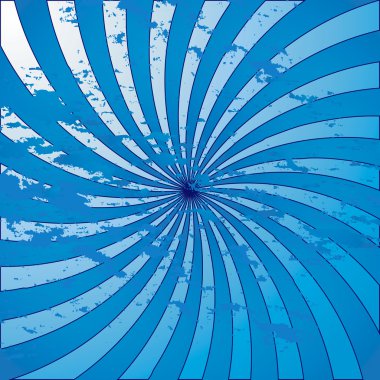 Blue grunge starburst swirl clipart