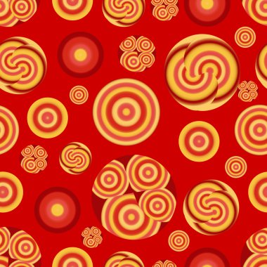 Seamless red golden clipart