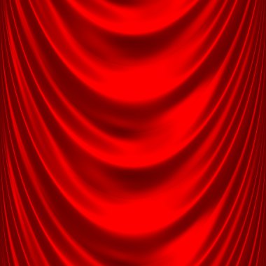 Red satin big drape 2 clipart