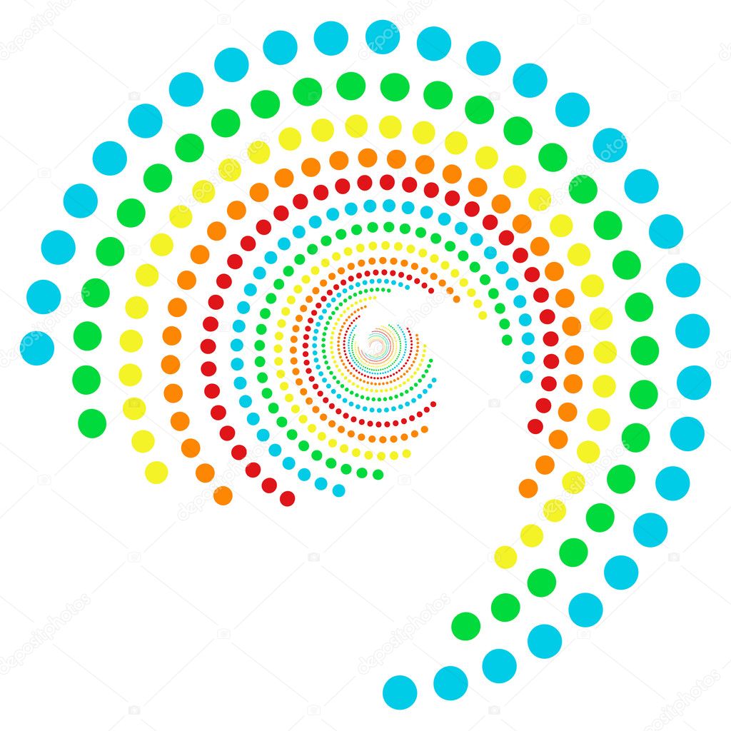 Rainbow dots spiral 2