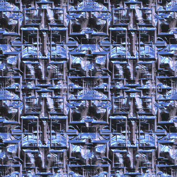 Niebieski metalowe sześcienne — Zdjęcie stockowe