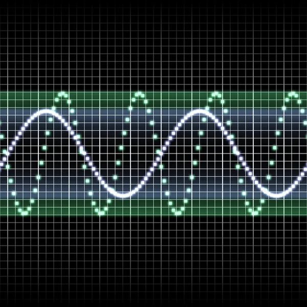 Зеленая звуковая волна — стоковое фото