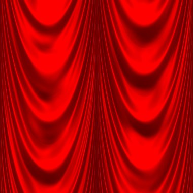 Red satin big drape 2