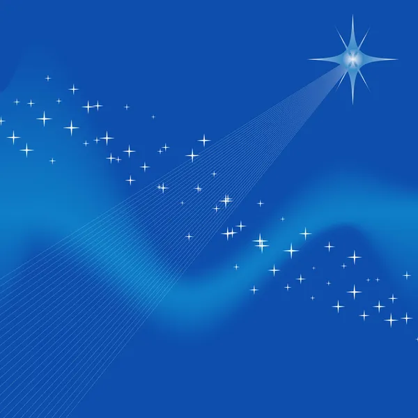 Blå stjärnan natten — Stockfoto