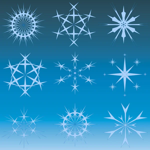 Płatki śniegu i gwiazdy — Zdjęcie stockowe
