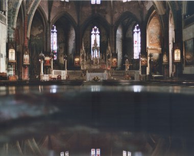 Interior of french church clipart