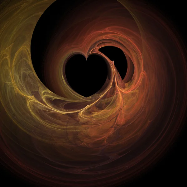High resolution flame fractal forming multiple hearts — Stock Photo, Image