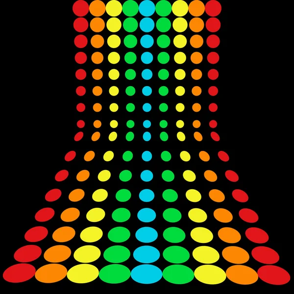 Regenboog gloeiende halftoonpunten in rijen — Stockfoto