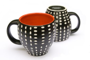 Two dotted coffee mugs clipart