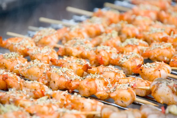 stock image Shrimps on the Grill