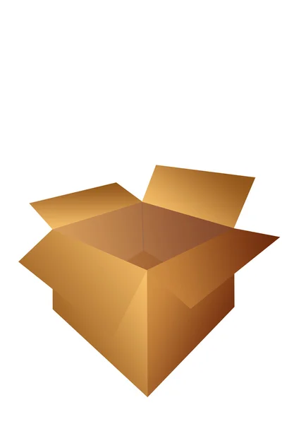 Ilustración de caja de envío de cartón abierto —  Fotos de Stock