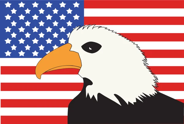 白頭ワシとアメリカの国旗 — ストック写真