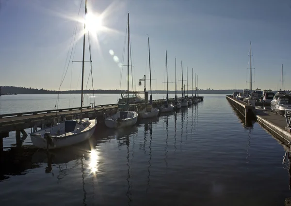 stock image Kirkland Sailboats at Lake Washington