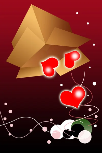 Valentinstag Hintergrund mit Box — Stockfoto