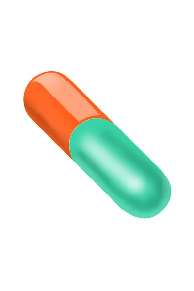 Röda och gröna medicin kapsel — Stockfoto