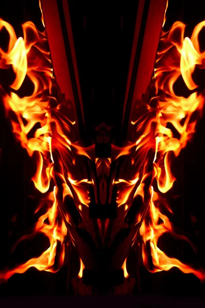 Червоний вогонь полум'я пекла — стокове фото