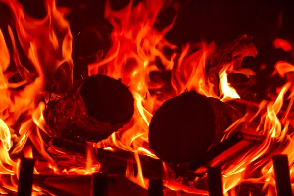 Llamas de fuego rojo del infierno — Foto de Stock