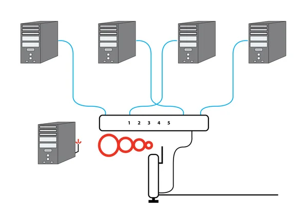 stock image Computer Network Sectional Diagram