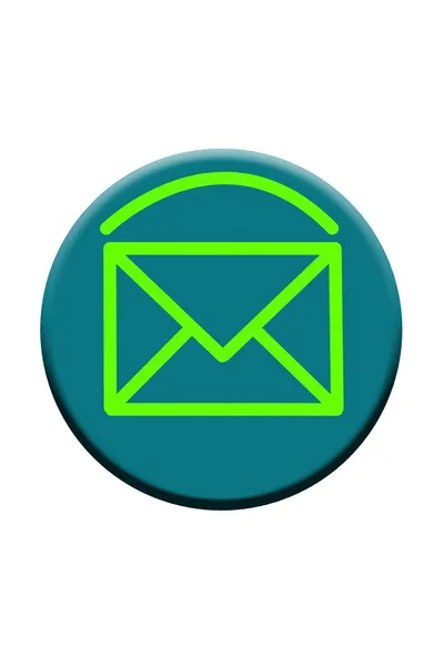 Icono de botón de correo electrónico azul —  Fotos de Stock
