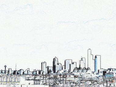 Conceptual View of Seattle Skyline clipart
