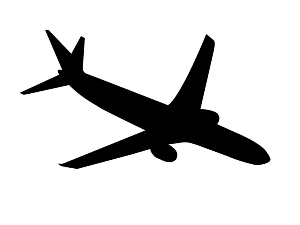 Силуэт реактивного самолета — стоковое фото