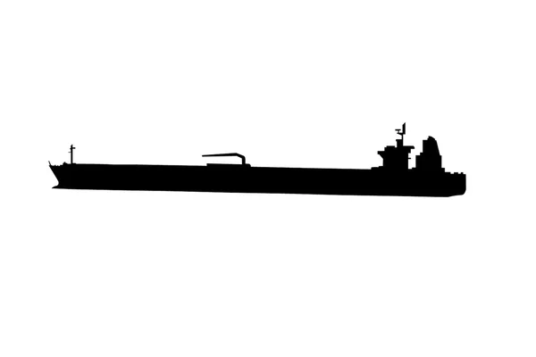 Silhouette eines Öltankers — Stockfoto
