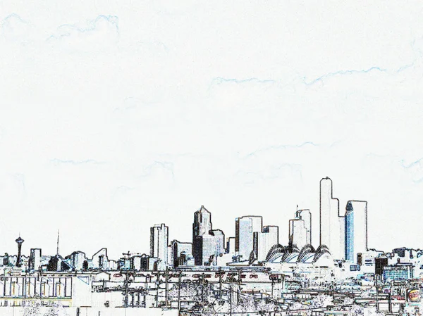 Vista concettuale di Seattle Skyline Immagine Stock
