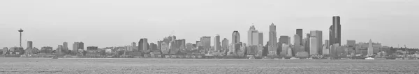 Panorama in bianco e nero Seattle Foto Stock Royalty Free