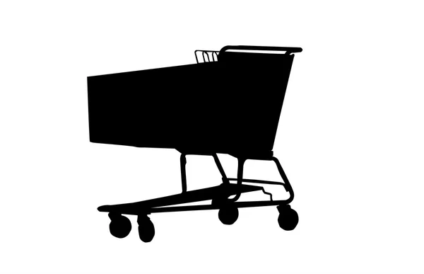 Silhueta carrinho de compras — Fotografia de Stock