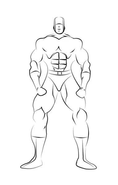 stock image Male Superhero Line Drawing