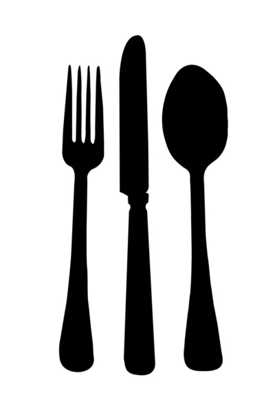 Cucchiaio forchetta coltello sala da pranzo — Foto Stock