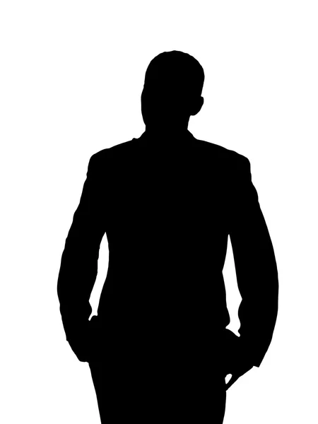 Geërgerd man silhouet Stockfoto