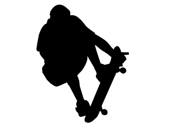 Скейтбордист силует Ліцензійні Стокові Фото