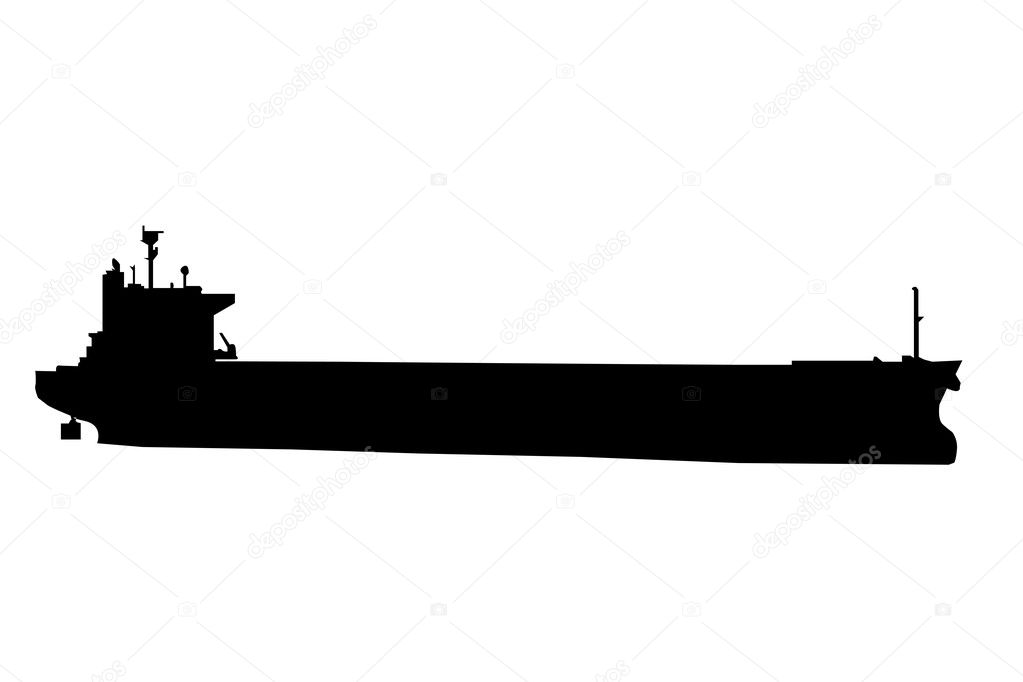 Oil Tanker Ship Silhouette