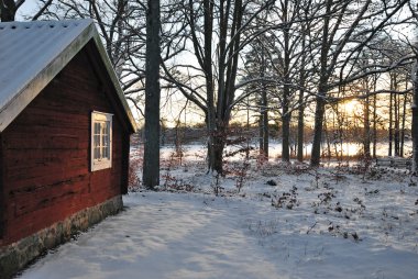 Winter cottage clipart