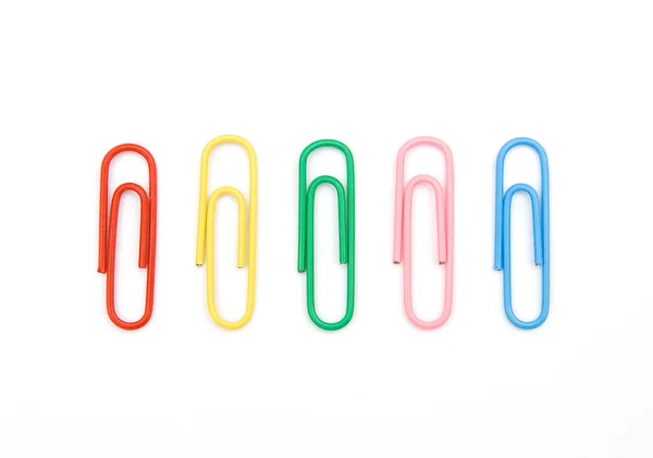 Five color paperclips — Stock Photo, Image