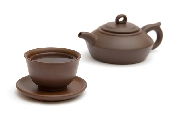 De Beker van thee en theepot — Stockfoto