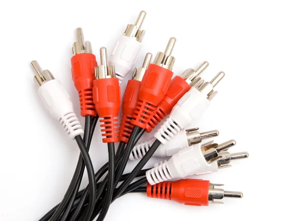 Red and white connectors — Stock Photo, Image