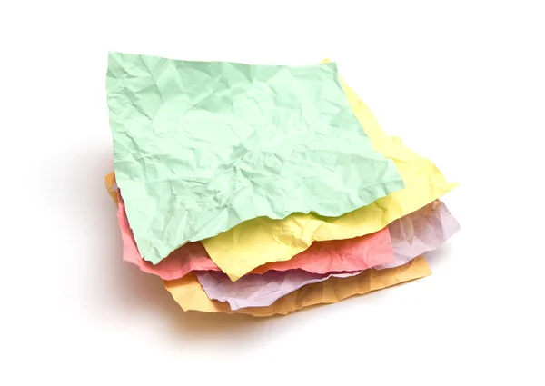 Crumpled note papers — Stock Photo, Image