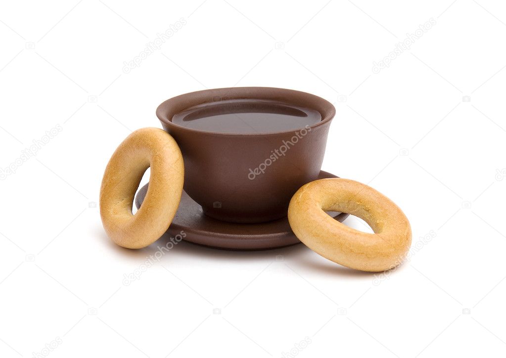 Cup of tea and donuts