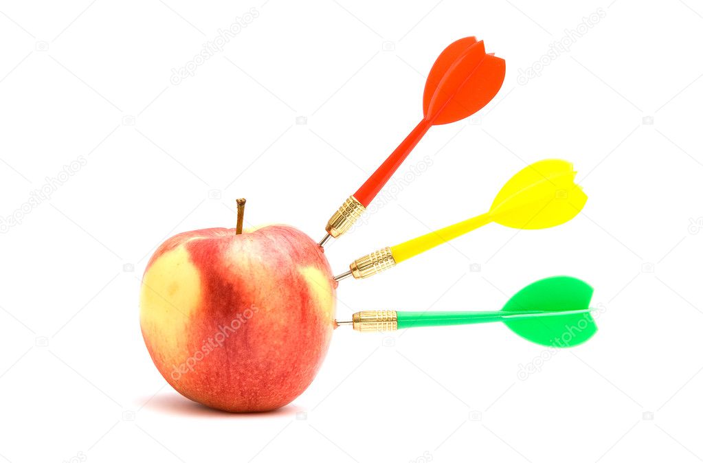 Apple with three darts