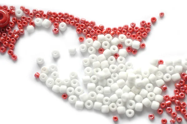 Red and white beads — Stock Photo, Image